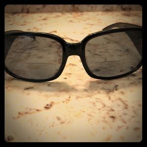 Rectangular reader sunglasses black lenses
